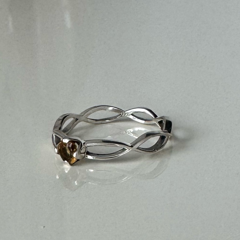 NWOT Sundance Writhen Ring, Citrine, Sterling Silver - Picture 2 of 7
